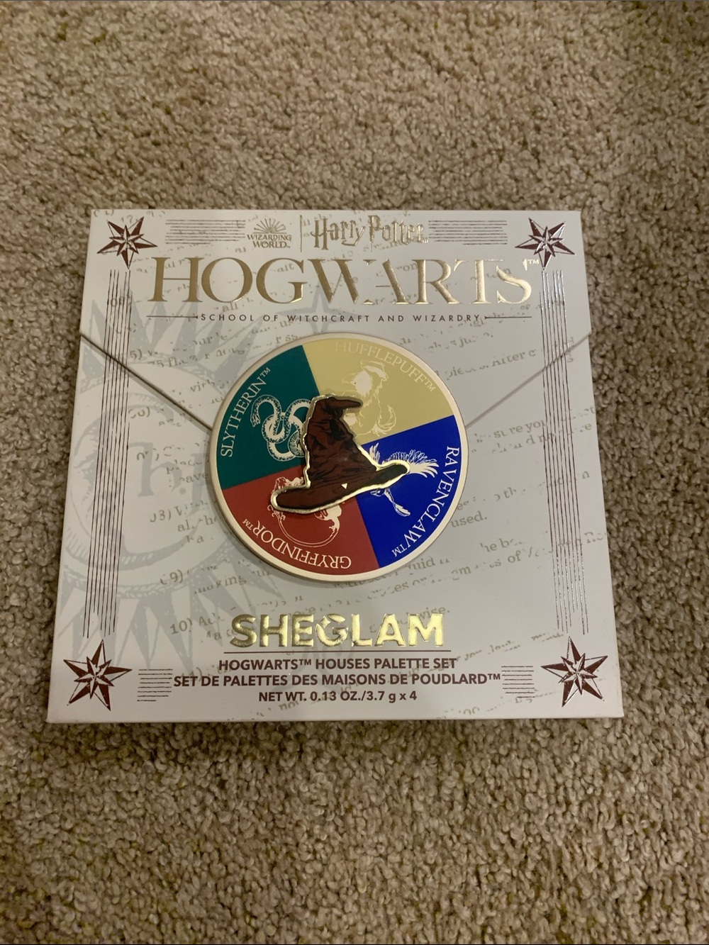glam Hogwarts Houses Eyeshadow Palette - White, Green, Yellow, Red, Blue
